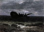 Caspar David Friedrich Wreck in the Moonlight painting